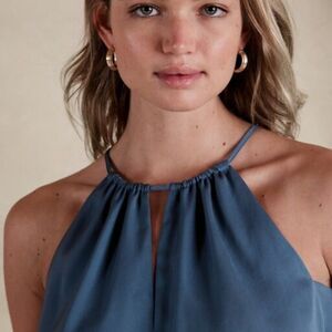 BANANA REPUBLIC FACTORY HALTER NECK TOP PERIWINKLE BLUE